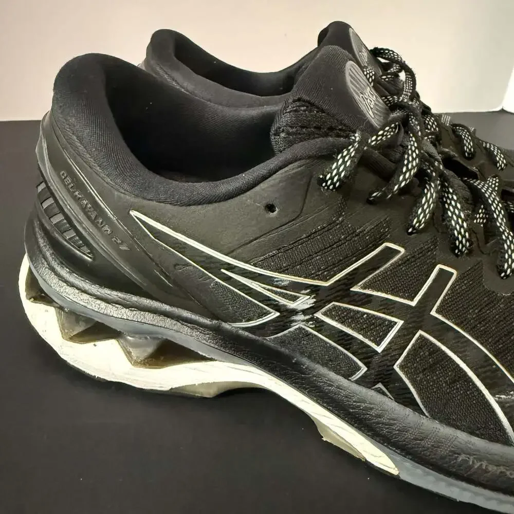 Asics GelKayano 27 Womens Running Shoes Black Silver Athletic Sneakers Size 10.5